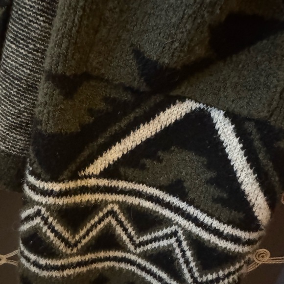 Frye Olive and Black Geometric Cardigan - Picture 2 of 4